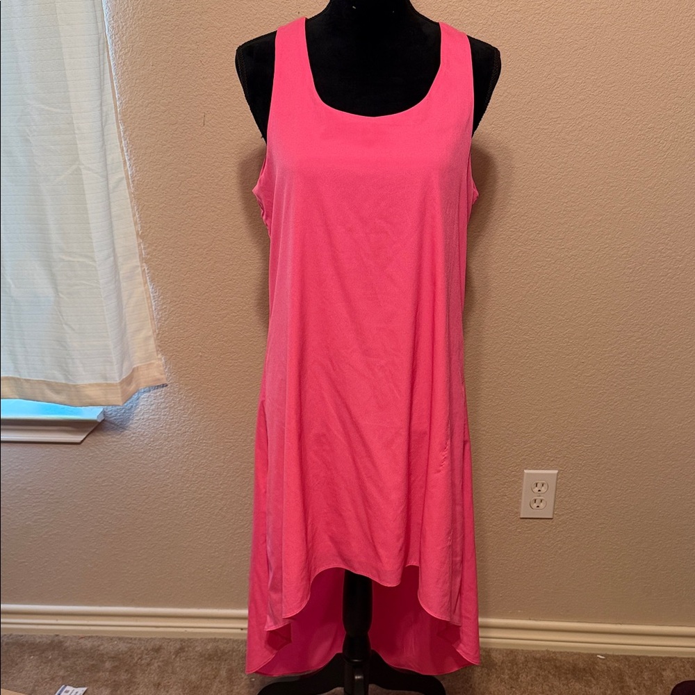Pink Sleeveless High/Low Women's Dress